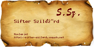 Sifter Szilárd névjegykártya