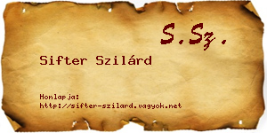 Sifter Szilárd névjegykártya