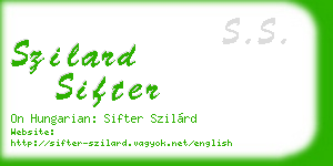 szilard sifter business card