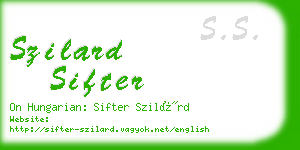 szilard sifter business card